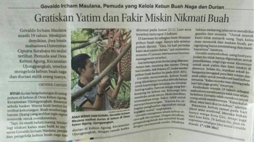 Govaldo Ircham Maulana, Gratiskan Yatim dan Fakir Miskin Nikmati Buah Govaldo Ircham Maulana, Gratiskan Yatim dan Fakir Miskin Nikmati Buah