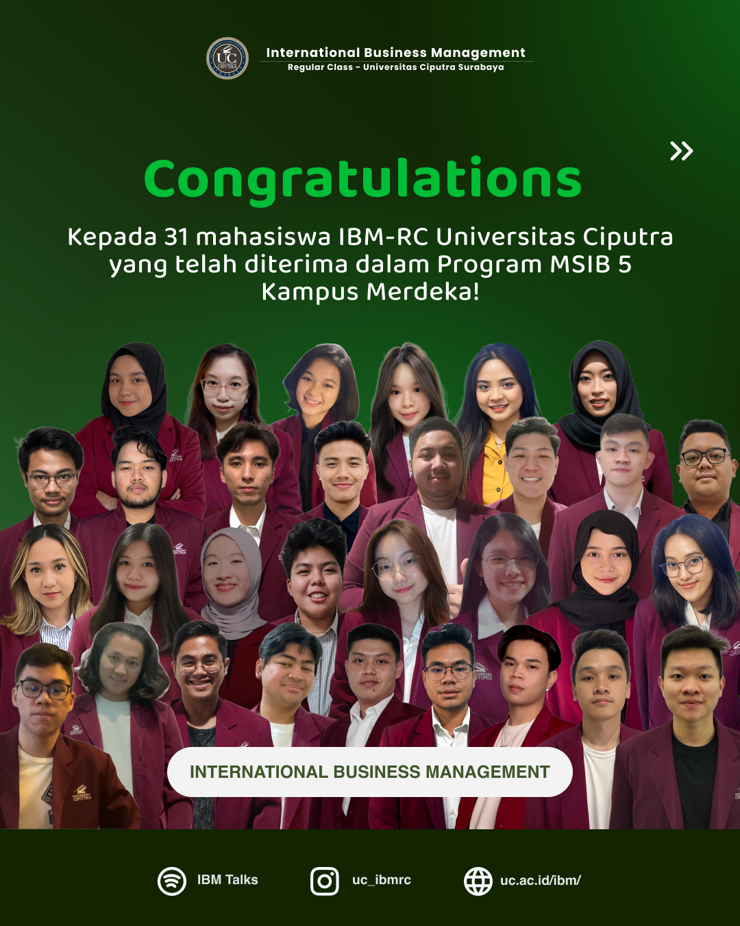 31 Mahasiswa Jurusan Ibm Rc Universitas Ciputra Diterima Dalam Program 