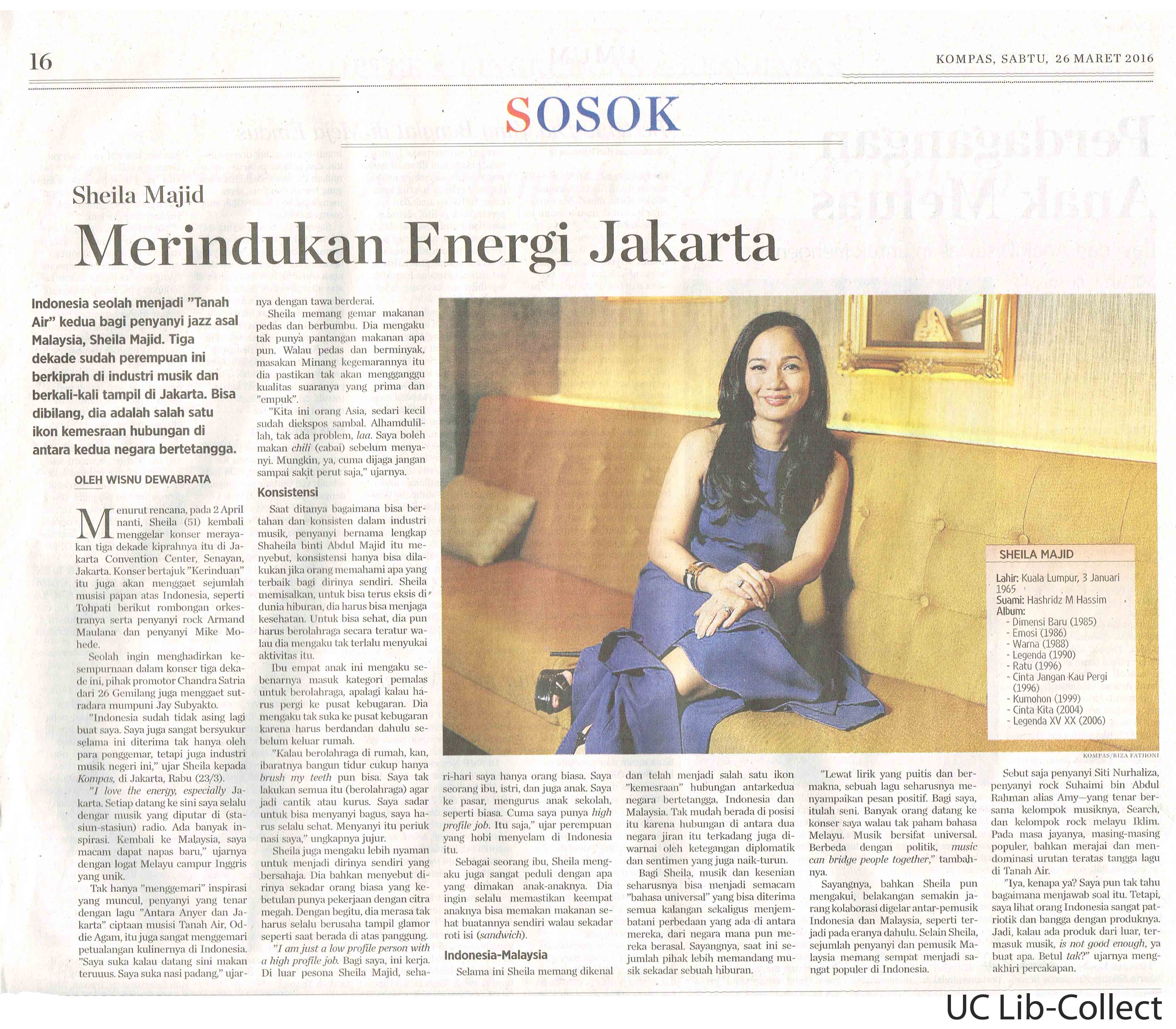Merindukan Energi Jakarta. Kompas.26 Maret 2016.Hal.16