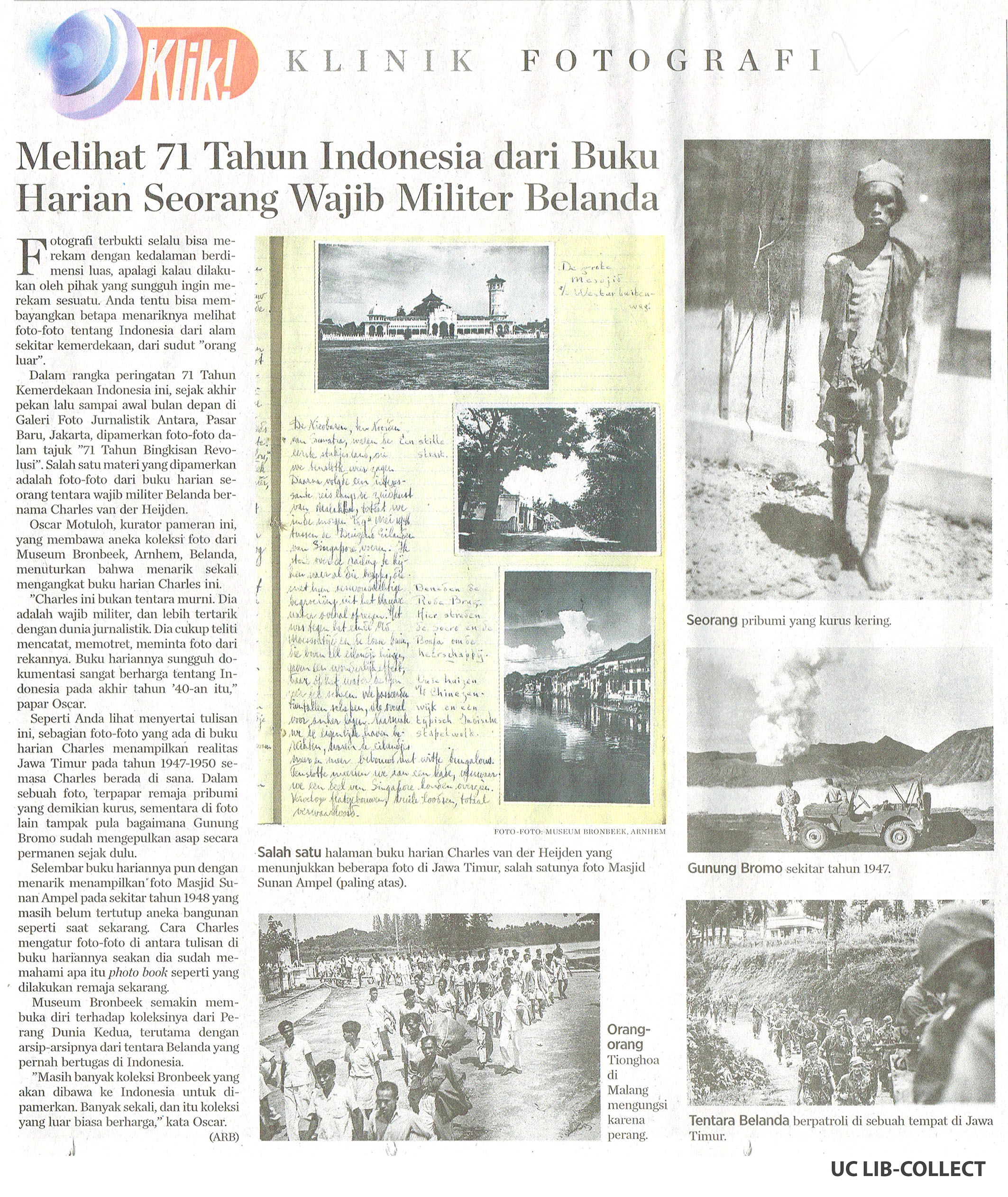 Melihat 71 Tahun Indonesia dari Buku Harian Seorang Wajib Militer Belanda Kompas 23 Agustus