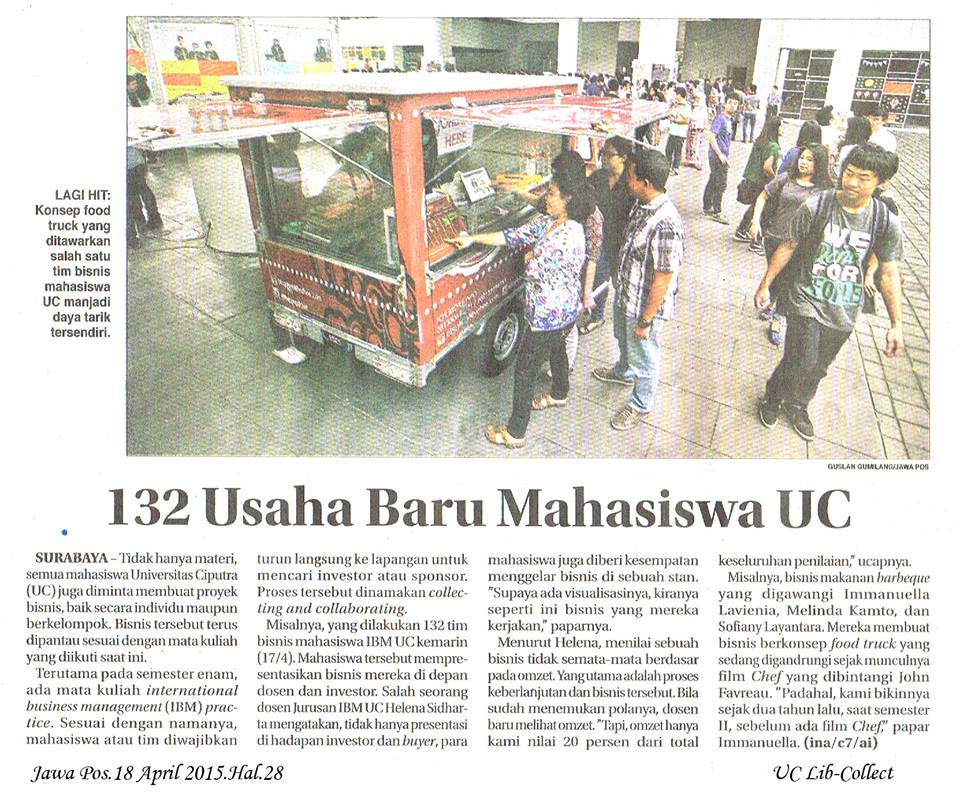 132 Usaha Baru Mahasiswa UC. Jawa Pos.18 April 2015.Hal.28