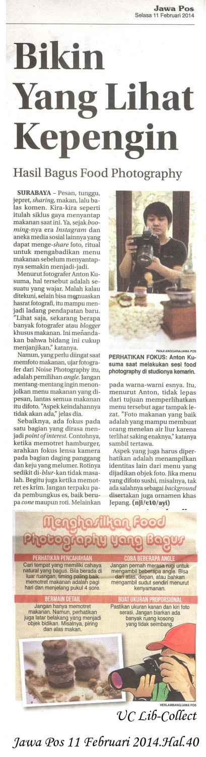Bikin yang Lihat Kepengen.Jawa Pos 11 Februari 2014.Hal.40