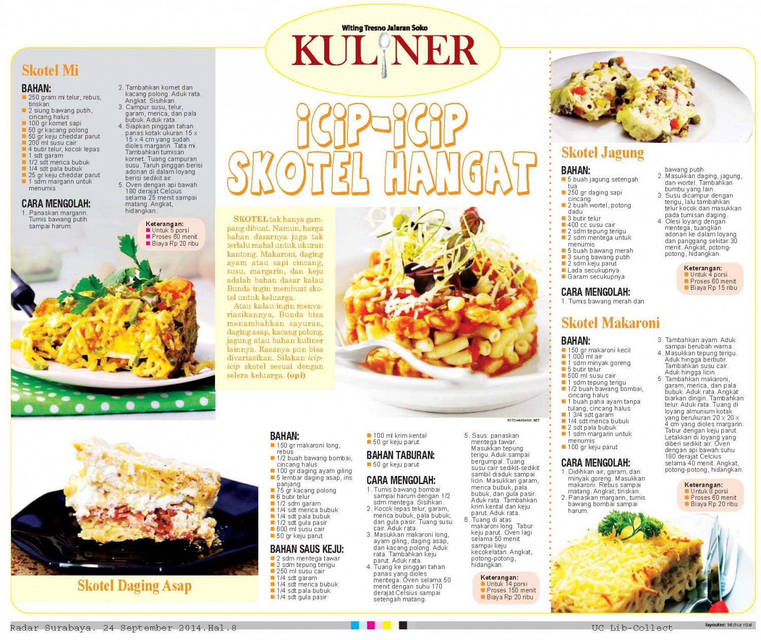 Icip-icip Skotel Hangat. Radar Surabaya. 24 September 2014.Hal.8