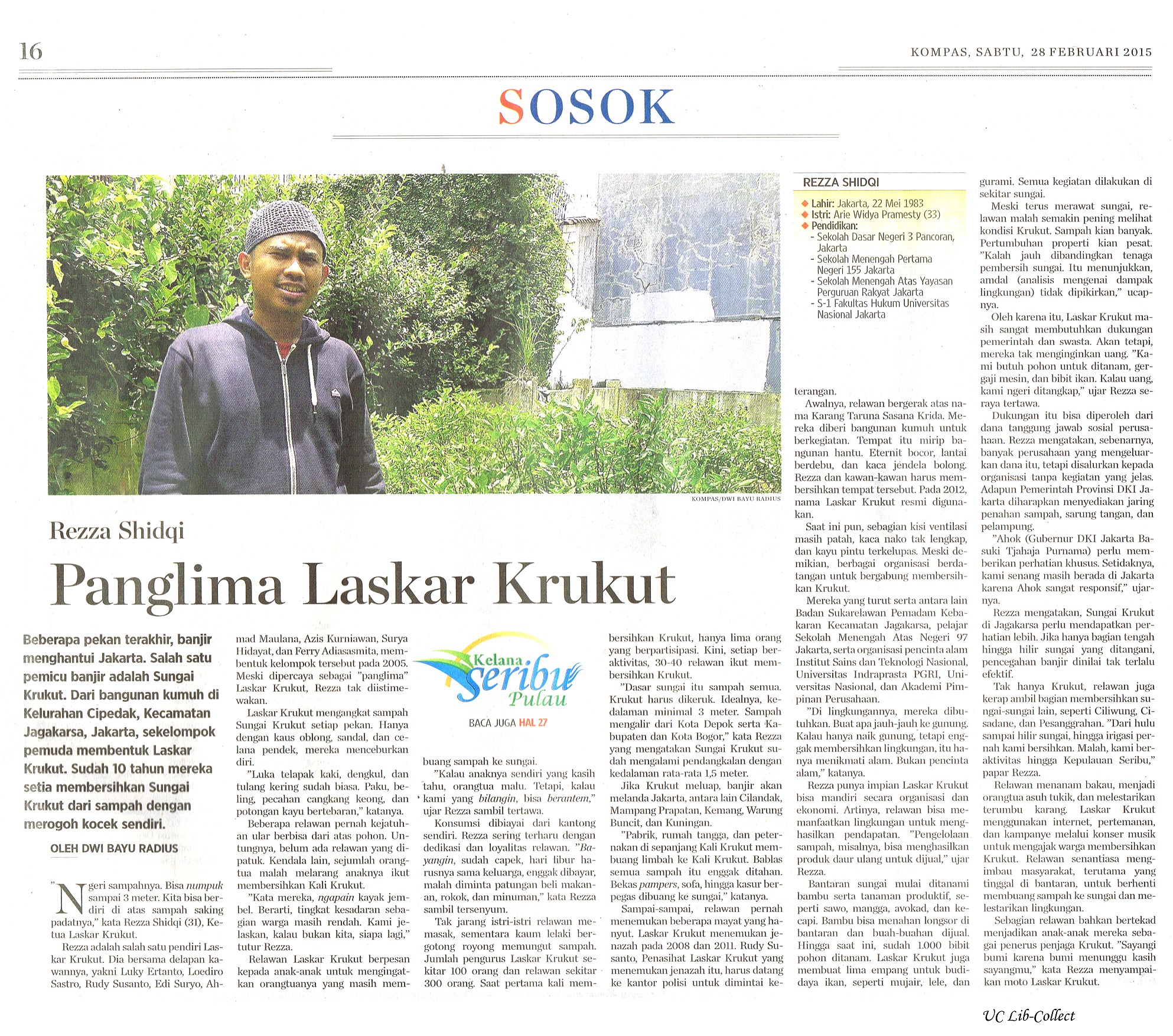 Panglima Laskar Krukut. Kompas. 1 Maret 2015. Hal.16