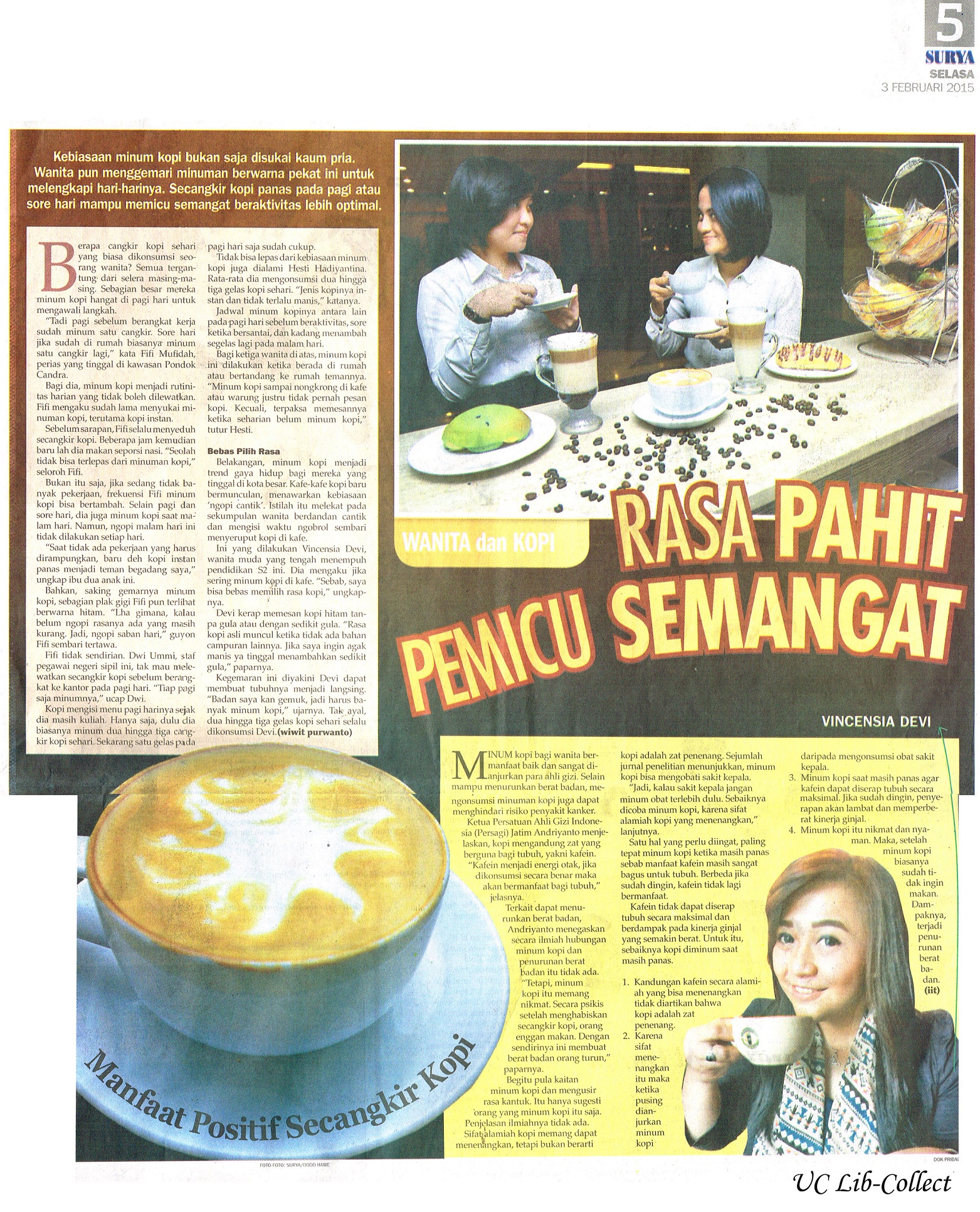 Rasa Pahit Pemicu Semangat. Surya.3 Februari 2015.Hal.5