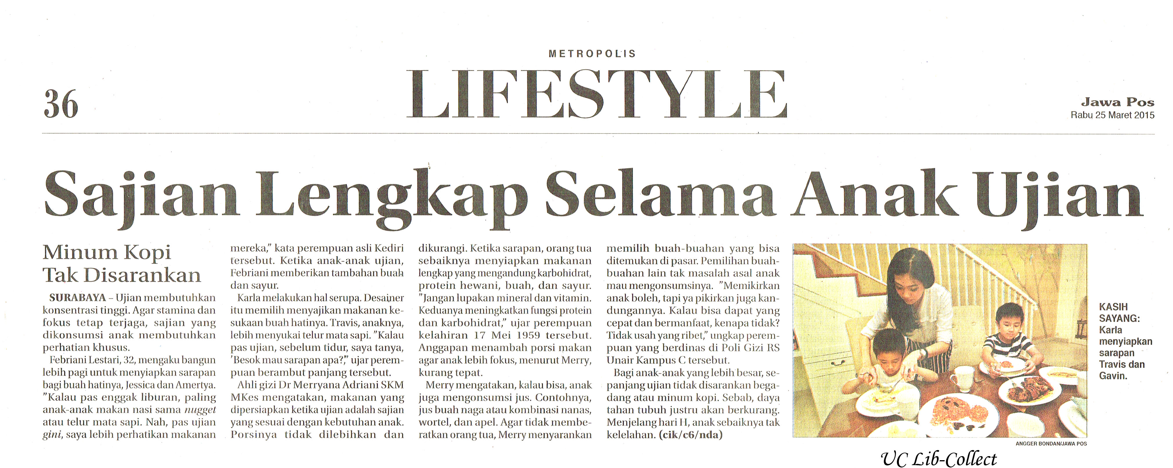 Sajian Lengkap Selama Anak Ujian Jawa Pos 25 Maret 2015 Hal 36