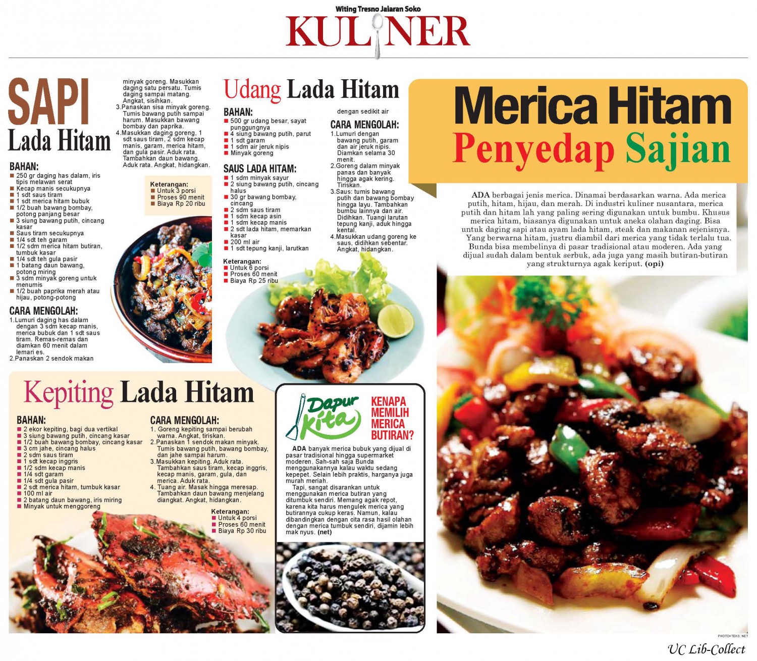 Udang Lada Hitam.Radar Surabaya 5 Februari 2014.Hal.6