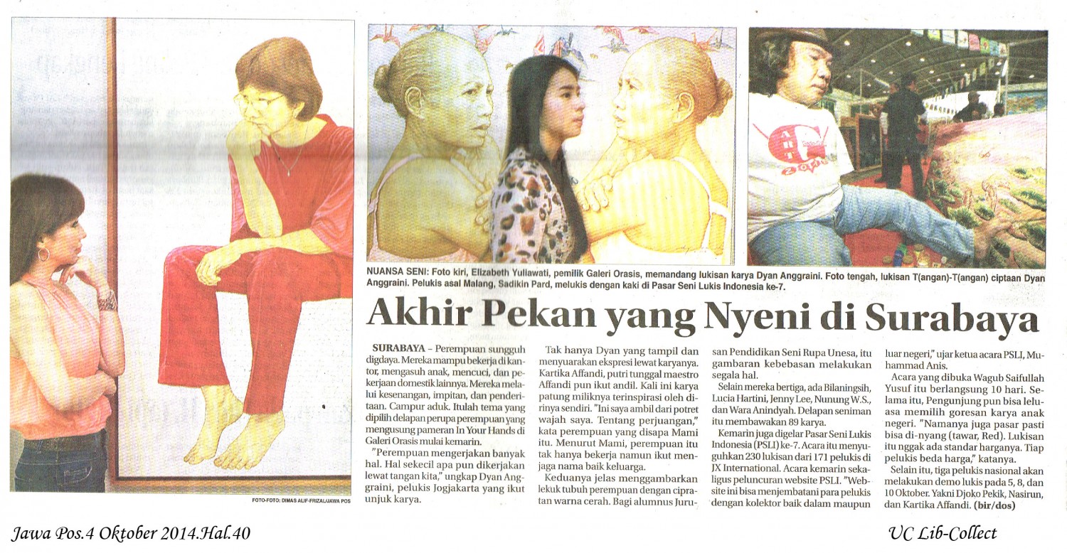 Akhir Pekan yang Nyeni di Surabaya. Jawa Pos.4 Oktober 2014.Hal.40