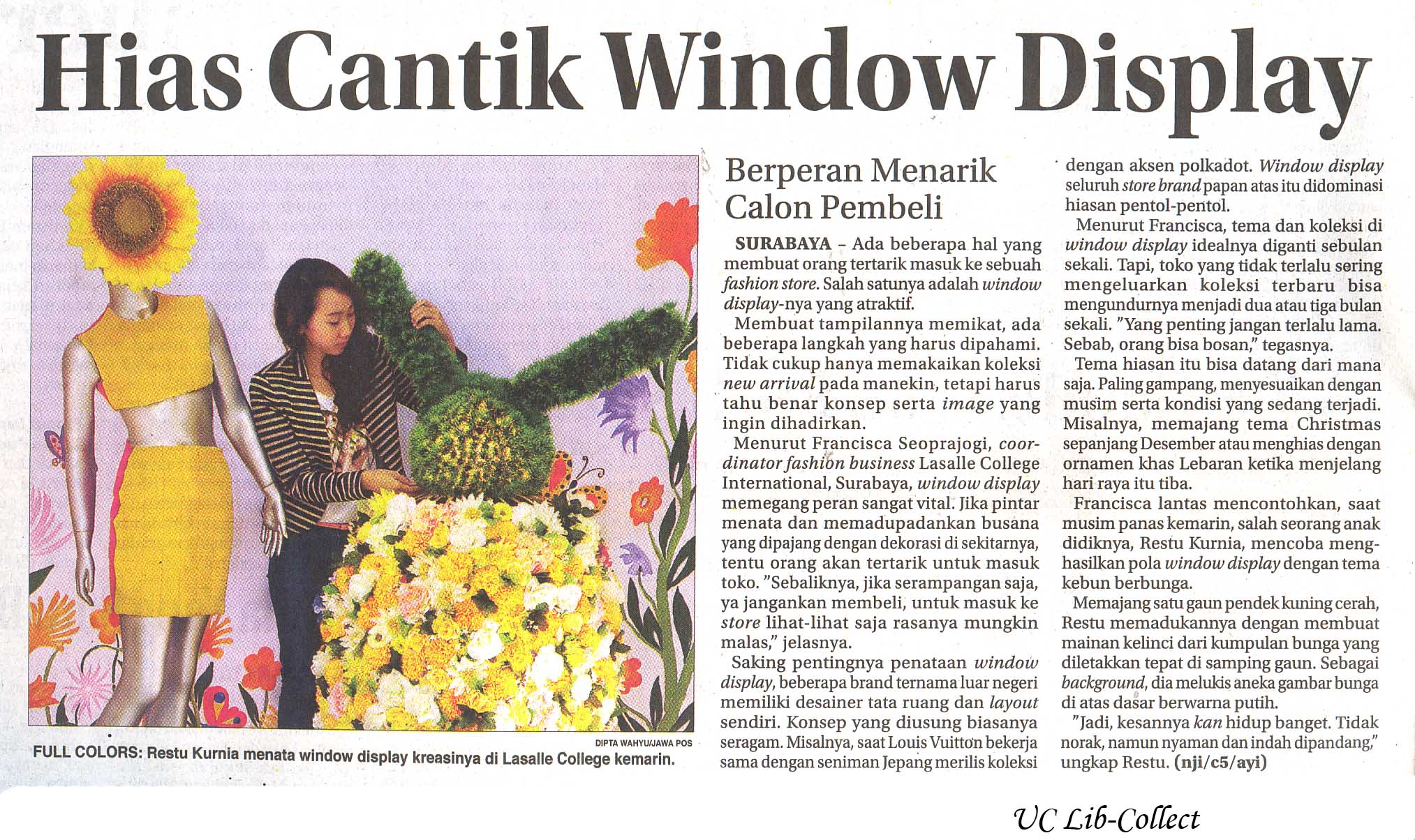 Hias Cantik Window Display Jawa Pos 7 Januari 2014 Hal 40