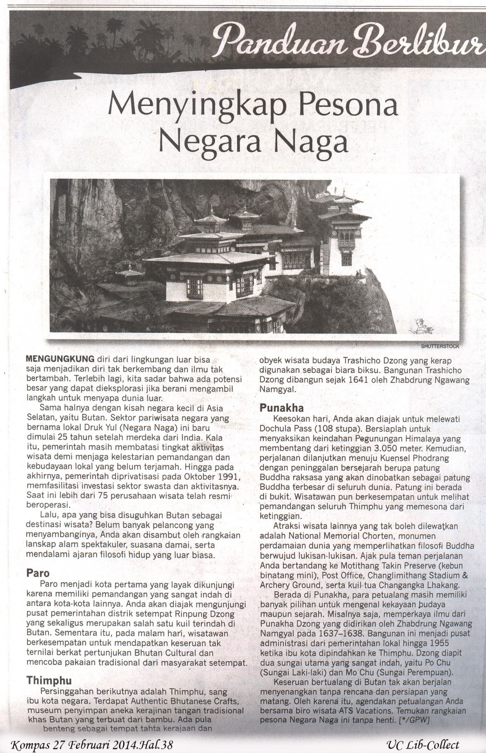 Menyingkap Pesona Negara Naga.Kompas 27 Febrari 2014.Hal.38