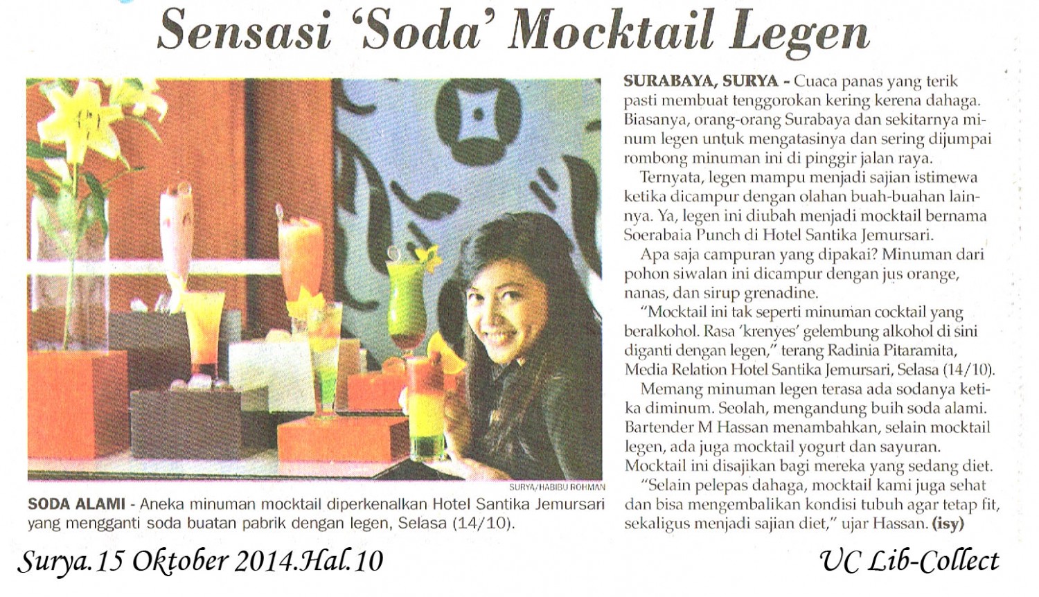 Sensasi Soda Mocktail Legen.Surya.15 Oktober 2014.Hal.10