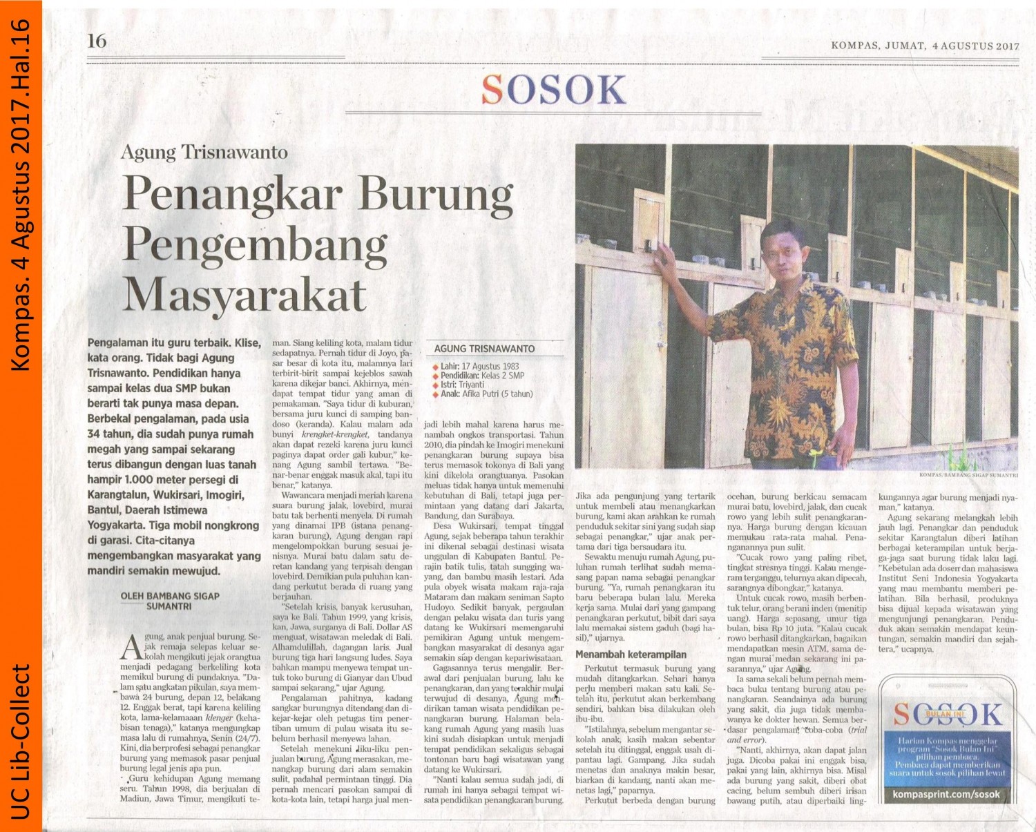 Agung Triswanto_Penangkar Burung Pengembang Masyarakat.Kompas.4 Agustus 2017.Hal 16 001-page-001