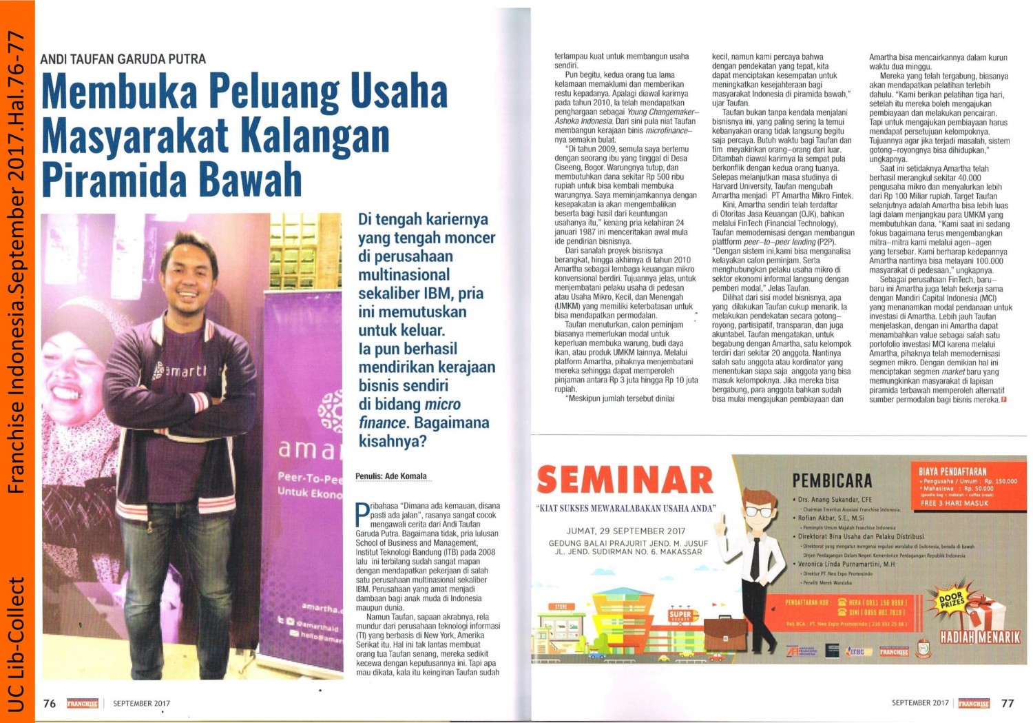 Andi Taufan Garuda Putra_Membuka Peluang Usaha Masyarakat Kalangan Piramida.Franchise Indonesia.September 2017.Hal 76-77 001-page-001