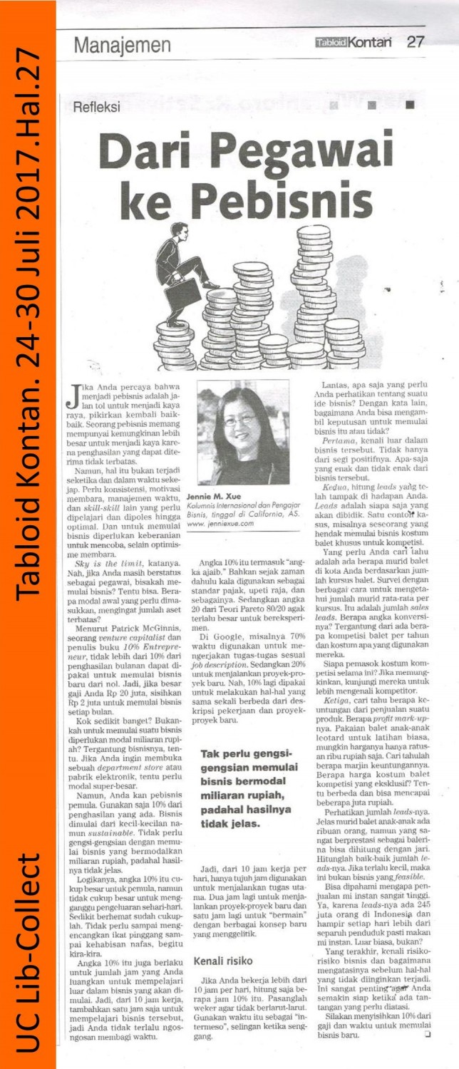Dari Pegawai ke Pebisnis.Tabloid Kontan.24 Juli-30 Juli 2017. Hal 27 001-page-001