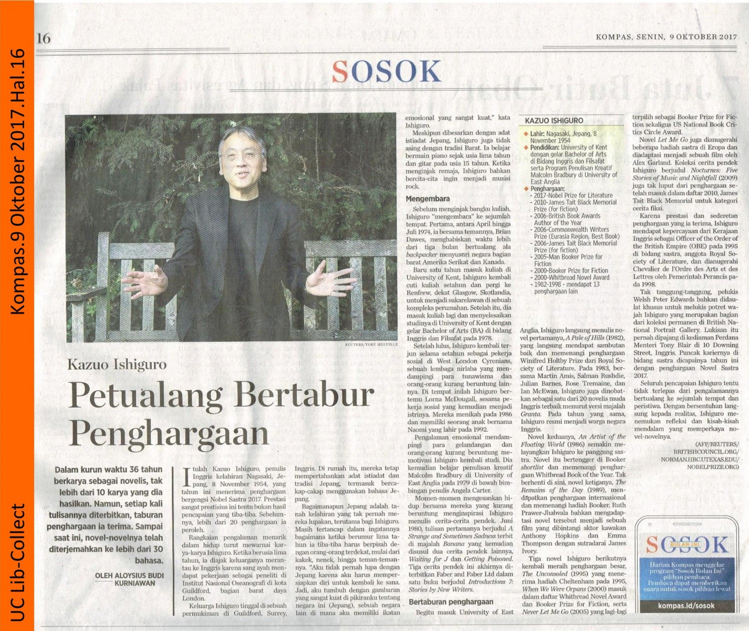 Kazuo Ishiguro_Petualang Bertabur Penghargaan.Kompas.9 Oktober 2017.Hal 16 001-page-001