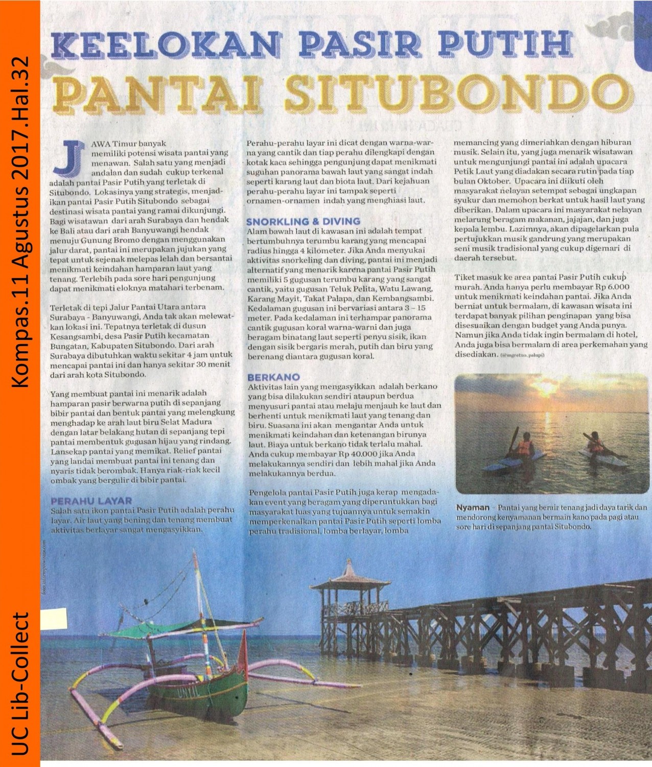 Keelokan Pasir Putih Pantai Situbondo. Kompas Klasika. 11 Agustus 2017. hal.32 001-page-001