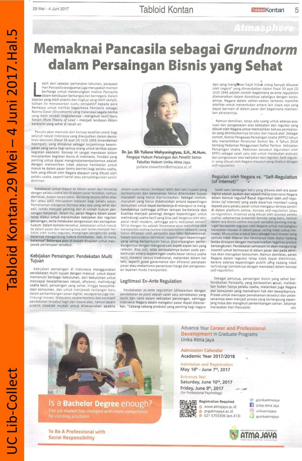 Memaknai Pancasila. Tabloid Kontan. 29 Mei - 4 Juni 2017. Hal.5 001-page-001