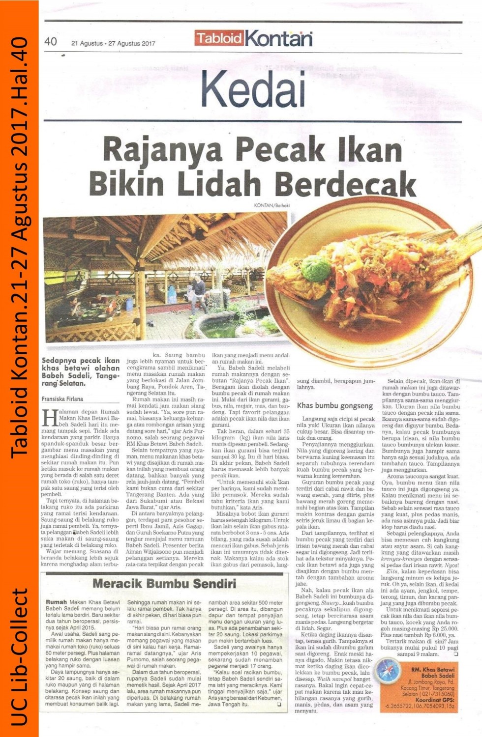 Rajanya Pecak Ikan Bikin Lidah Berdecak.Tabloid Kontan.21 Agustus-27 Agustus 2017.Hal 40-page-001