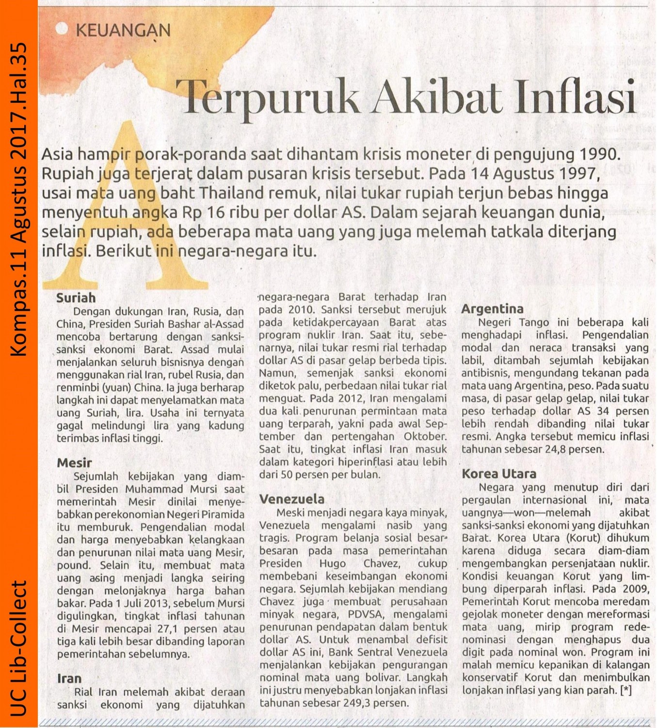 Terpuruk Akibat Inflasi. Kompas Klasika. 11 Agustus 2017. Hal.35 001-page-001