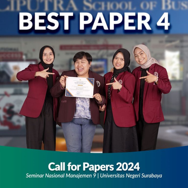 Best Paper 4 Call for Papers 2024 Ciputra School of Business Makassar