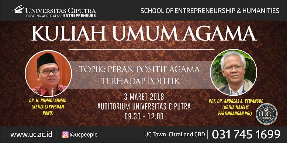 Kuliah Umum Agama – Peran Positif Agama terhadap Politik Kuliah Umum Agama – Peran Positif Agama terhadap Politik