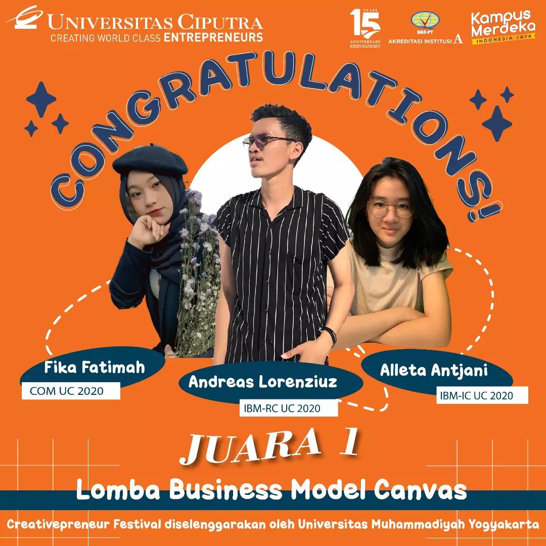 Juara 1 Lomba Business Model Canvas Creativepreneur Festival Diadakan ...