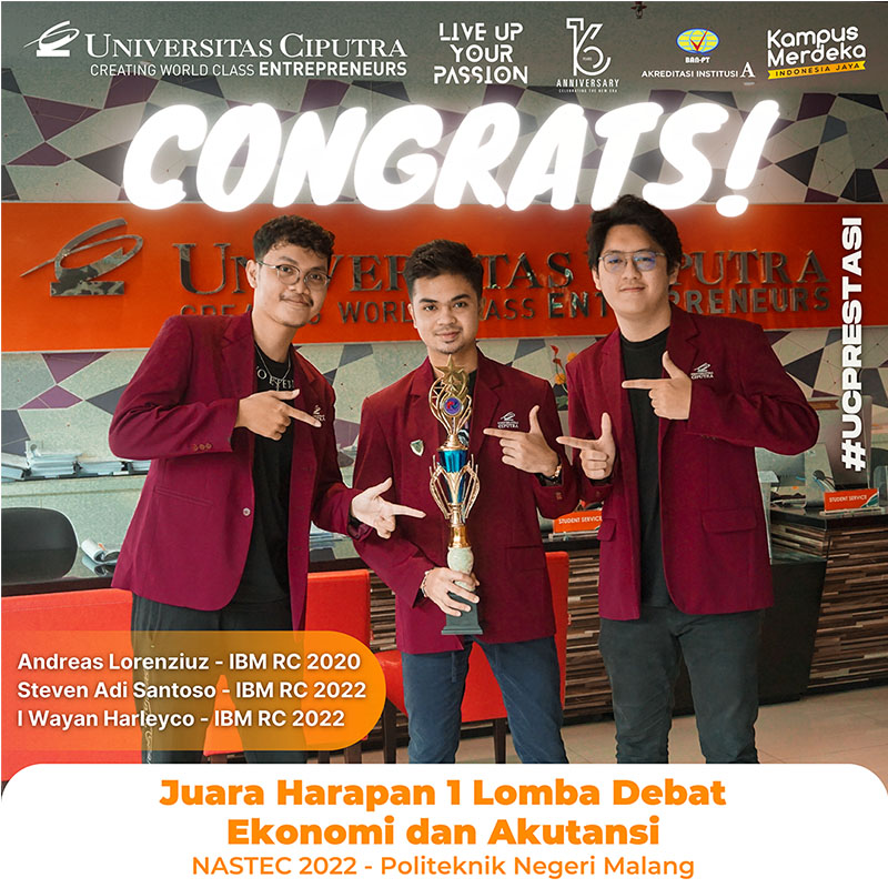 Juara Harapan 1 Lomba Debat Ekonomi dan Akutansi Politeknik Negeri Malang