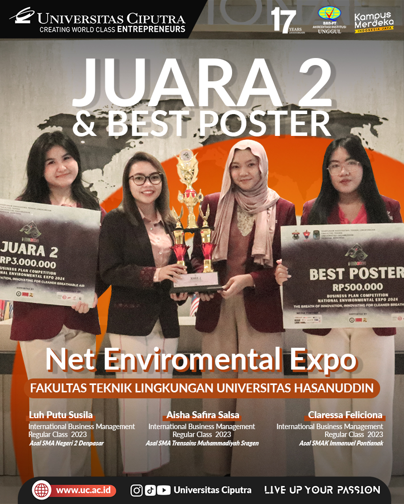 Juara 2 & Best Poster Net Enviromental Expo Fakultas Teknik Lingkungan Universitas Hasanuddin